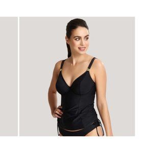 Panache Anya Riva Underwire Tankini Top Black New